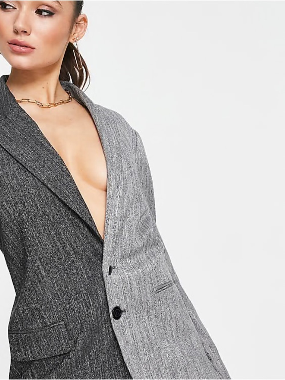 Topshop Two-Tone Gray Women’s Blazer